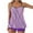 Purple, variant on Wyobmus Womens Vintage Tankini Swimsuits 2 Piece Bathing Suit Tummy Control Flowy Double Straps Tankini Tops With Boyshorts Purple