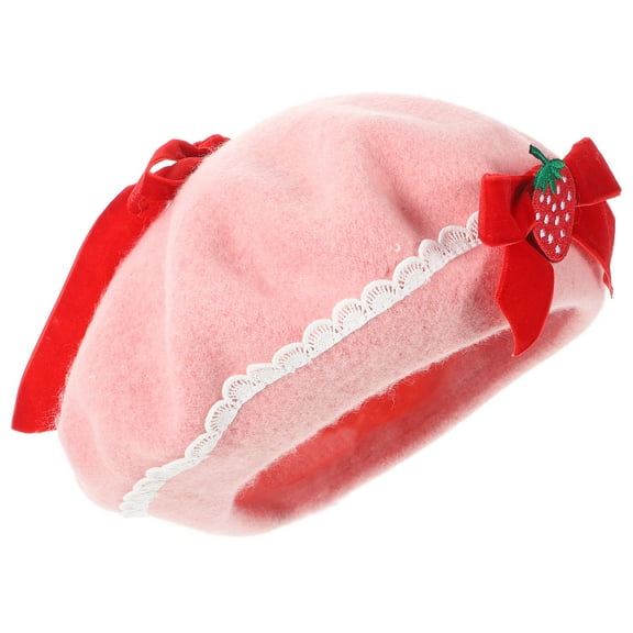 Berets Warm Hat Female All-match Berrett for Women Holiday Wool Cap Classic Vintage Clothing Pink Women's Miss Child
