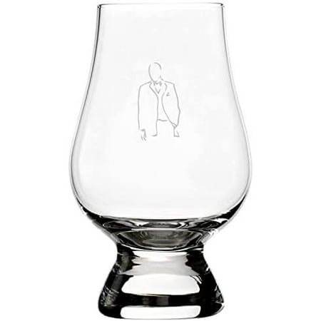 

Groom Wedding Silhouettes Etched 6.5oz Glencairn Whisky Glass