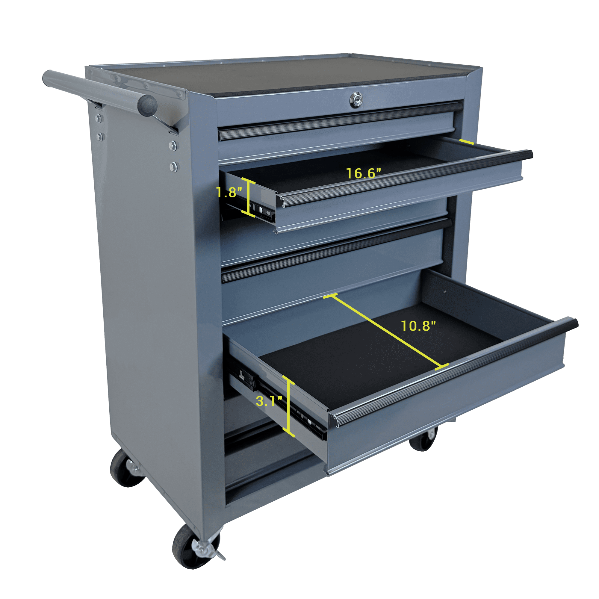 Rolling 20-Inch Metal Tool Chest with 7 Drawers and Ball Bearing Slides, Steel Tool Cabinet for Garage and Workshop, Grey