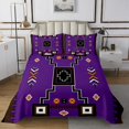 thumbnail image 1 of Erosebridal Purple Aztec Coverlet Set King,Hippie Boho Bedding Set,3pcs, 1 of 5