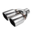 thumbnail image 1 of Unique Bargains Car Exhaust Tip Tail Pipe 2.5 Inch Inlet 7.5 Inch Outlet 9.5 Inch Length Universal Silver Tone, 1 of 7