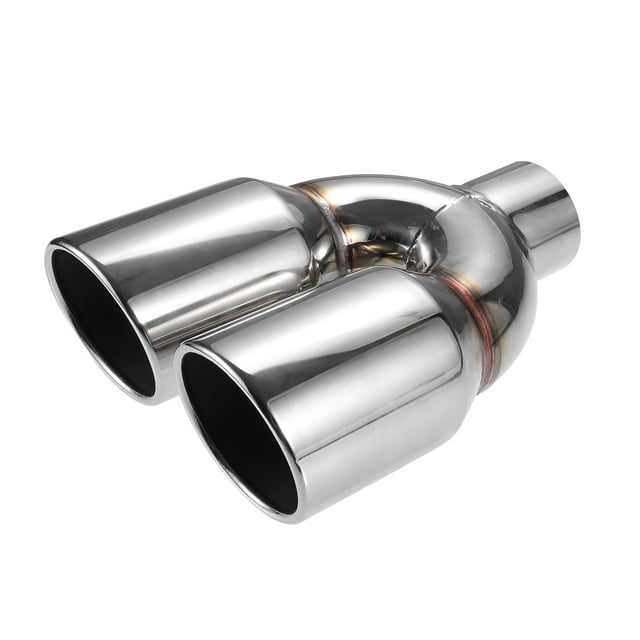 Unique Bargains Car Exhaust Tip Tail Pipe 2.5 Inch Inlet 7.5 Inch Outlet 9.5 Inch Length Universal Silver Tone
