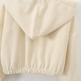 thumbnail image 6 of Lightweight Girls Corduroy Jacket Cropped Hooded Zip-up Beige Fall,Size 4 T, 6 of 9