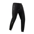 thumbnail image 3 of IYTR Gym Sweatpants Men Elastic Waist Workout Joggers Pants with Zipper Pockets Casual Running Track Pants (Black,L), 3 of 4