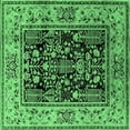 thumbnail image 1 of Ahgly Company Indoor Square Oriental Emerald Green Industrial Area Rugs, 8' Square, 1 of 4