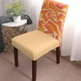thumbnail image 2 of Dining Chair Covers, Orange Coral Fluid Art Abstract Texture Stretch Parsons Chair Slipcovers Protector Kitchen Chair Cover for Dining Room， Set of 4, 2 of 6