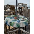 thumbnail image 2 of Outdoor Tablecloths with Umbrella Hole & Zipper, Blueberry Spring Leaves Round Tablecloths 60 Inch, Grey Botanical Branches Waterproof Table Cloth, Patio/Pool/Picnic Table Covers, 2 of 8
