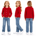 thumbnail image 2 of Girl's Knit Button down Cardigan - Long Sleeve Crew Neck Sweater Coat - Fall Vintage Fashion Outerwear, 2 of 8
