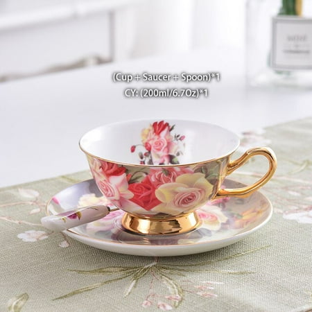 

Vintage Rose Bone Chinese Coffee Set British Porcelain Tea Set Ceramic Pot Creamer Sugar Bowl Tea Time Teapot Coffee Cup Coffeeware
