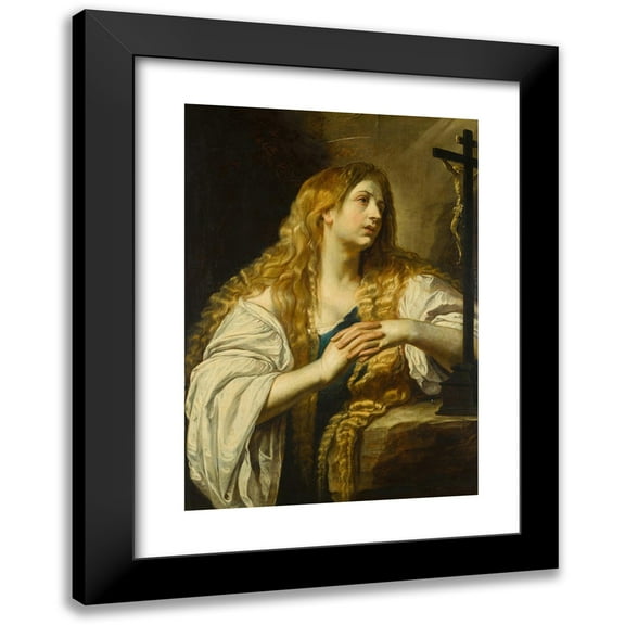 Flemish School 11x14 Black Modern Framed Museum Art Print Titled - Mary Magdalene (17th Century)