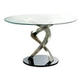 thumbnail image 2 of Furniture of America Halliway 5-Piece Stainless Steel Round Dining Set in Silver, 2 of 9