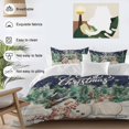 thumbnail image 3 of Merry Christmas Comforter Set Full Size, Navy Blue Snowman Squirrel Pine Tree Snowflake Soft Bedding Set for Man Woman, 4 Pieces Duvet Cover Set with Fitted Sheet, 2 Pillowcases, 3 of 9
