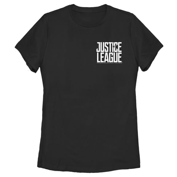 Women's Zack Snyder Justice League Stacked Pocket Logo Reverse  Graphic Tee Black 2X Large