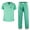 Green, variant on KM01L - Kolossus Men's Poly Cotton Medical Scrubs Set