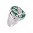 thumbnail image 3 of RYLOS Men's Rings Sterling Silver Ring Designer Patriotic Eagle USA Ring With Diamonds and Green Quartz Rings For Men Size 9, 3 of 4