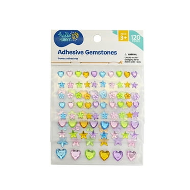 Hello Hobby Round Multicolor Adhesive Gemstones, 120-Piece Set