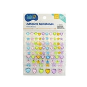 Hello Hobby 120-Piece Round Multicolor Adhesive Gemstones Set