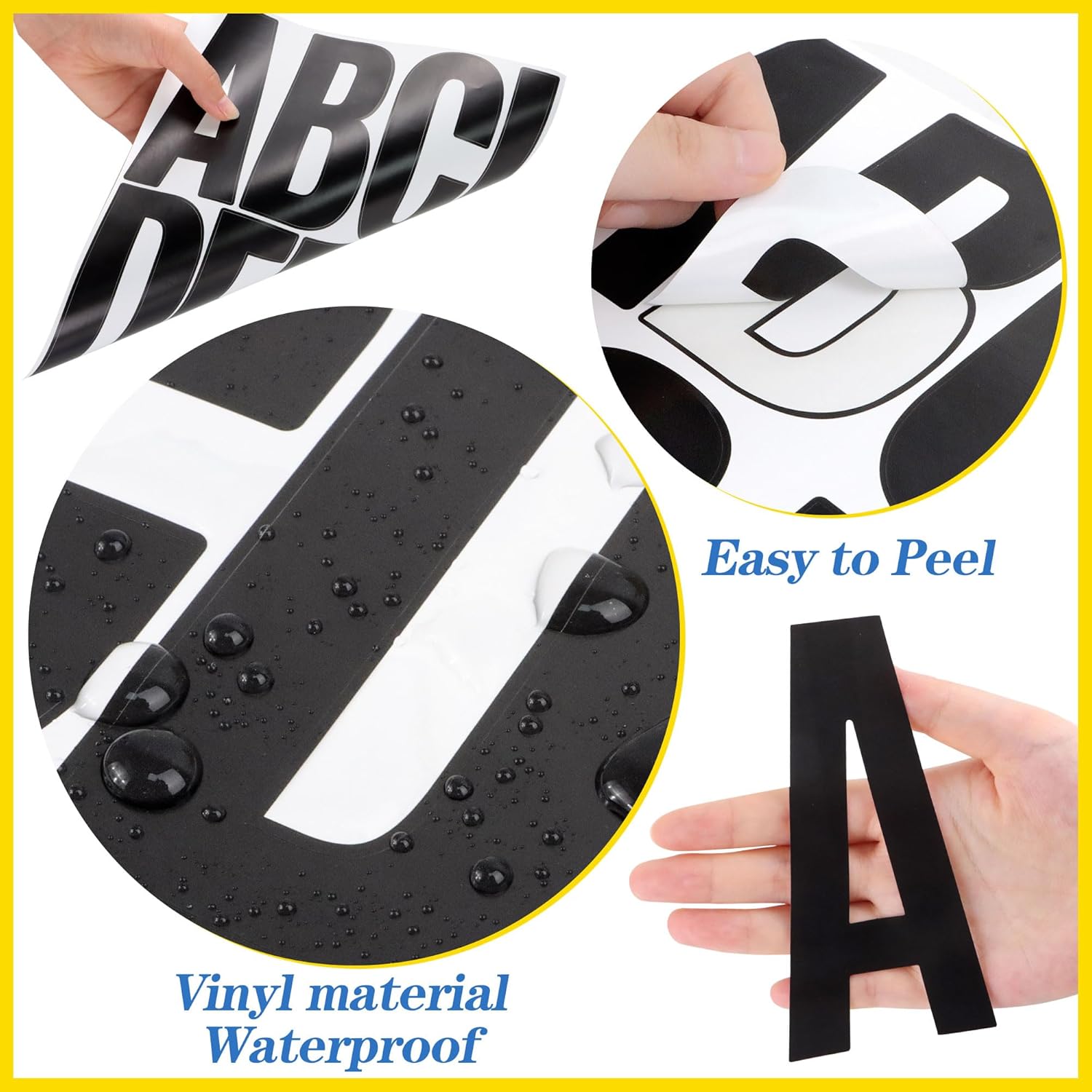 24 Sheets Letter Stickers 240Pcs Mailbox Numbers Large 5 Inch Vinyl Alphabet Numbers Stickers Big Self-Adhesive Waterproof Bulletin Post Board Letters for Mailbox Door Window Sign Home Address (5Inch