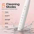 thumbnail image 4 of OasiSmile Sonic Electric Toothbrush Set for Adults with Travel Case, 6 Brush Heads, 60-Day Battery Life, 5 Modes 42000 VPM Rechargeable Power Toothbrush, White, 4 of 8