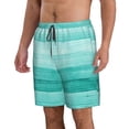 thumbnail image 2 of Goofa Teal Turquoise Printed Mens Swim Trunks Summer Quick Dry Short Beach Swimwear Bathing Suits-Large, 2 of 9