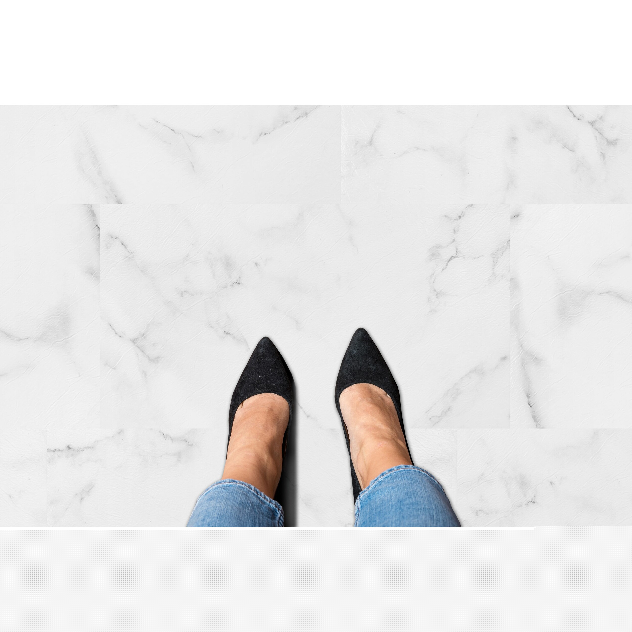 Achim Palazzo 12" x 24" 2mm Peel & Stick Vinyl Floor Tiles, 20 Tiles/40 sq. ft., Luxe White