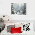 thumbnail image 4 of COMIO  Christmas Winter Holiday Wall Art Canvas Print Painting 'Magical Snow Forest Scenery' Home Décor White, Gray, Silver, Nature Landscape, 4 of 4