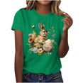 thumbnail image 5 of Pisexur Hauts pour Femmes, Hauts de Printemps pour Femmes 2025, Hauts pour Dames, T-shirt Imprimé Décontracté et Tendance pour Femmes avec Col Rond et Manches Courtes Noir, P, 5 of 5