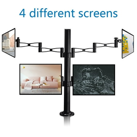 Quad Lcd Monitor Stand - Vemount Quad LCD Monitor Desk Mount Stand for 4 14-27
