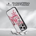 thumbnail image 3 of for iPhone 14 Pro Max Floral Pattern PU Leather + TPU Magnetic Wireless Charging Case, Classic Shockproof Ultra Slim Drop Protective Anti-Scratch Lightweight Women Girls Back Cover, White, 3 of 8