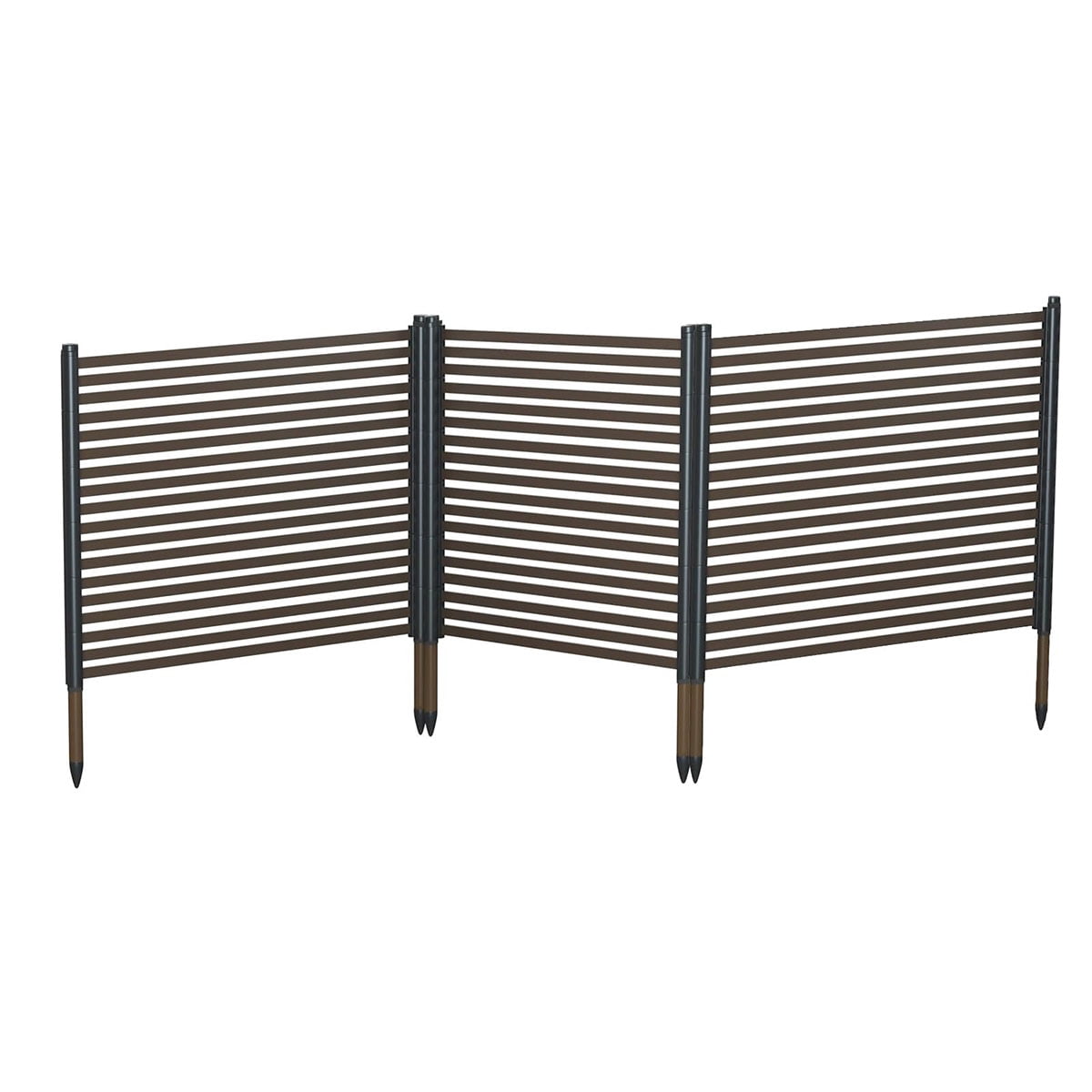 Ataucjin Outdoor Privacy Screen, 3-Panel No Dig Metal Barrier for Animals, Rustproof Outdoor Decorative Fence for Flower Beds, Patio, Backyard, Vegetable Gardens