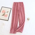thumbnail image 2 of Fesfesfes Dressy Pants for Women Casual Pure Cotton Drawstring Pants Comfortable Home Loose Flowy Straight Leg Trousers, 2 of 5