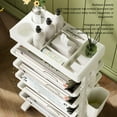 thumbnail image 3 of 6 Tier Book Rack Storage Bookshelf, Removable Movable Unique Bookcase Utility Organizer, Multilayer Mobile Bookcase With Rotatable Shelves Compact For Bedroom Dormitory Office Kids, 3 of 8