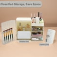 thumbnail image 3 of Organizador de Maquillaje Unique Bargains Almacenamiento Cosmético a Prueba de Polvo para Tocador con Cajón Color Crema Blanco, 3 of 7