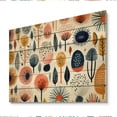 thumbnail image 2 of Designart "Scandinavian Floral Elegance in Blue and Coral II" Abstract Print on Natural Pine Wood, 2 of 5