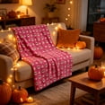 thumbnail image 2 of SLYNSHome Halloween Throw Blanket Pink Skull Daisy Pattern Soft Flannel Fleece Cozy Lightweight Decorative Blanket For Couch Sofa Bed Summer Patio Pool Home Decor, 2 of 6