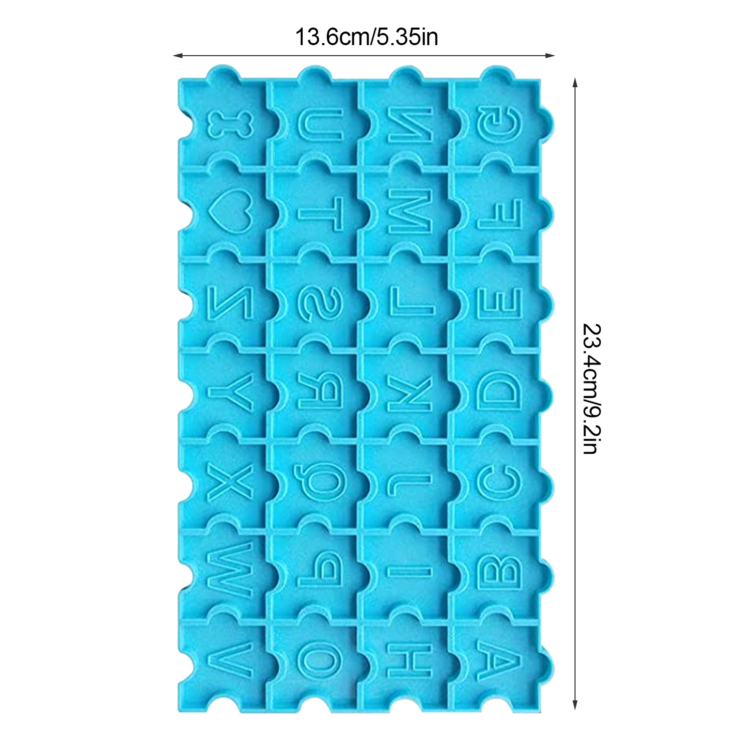 MATHOWAL Alphabet Puzzle Resin Mold, Silicone Letter Jigsaw Puzzzle