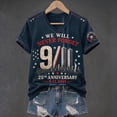 thumbnail image 2 of JoveMarine 9/11 Memorial T Shirt Women Commemorative - Short Sleeve Round Neck, Never Forget 9/11 Tee Memorial Design, Patriot Day T Shirt for Casual Wear,Blue L, 2 of 4