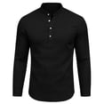 thumbnail image 4 of Yaoyar Men's Henley Shirt Long Sleeve Loose Button up Shirts Basic Tee 2026 Summer Hippie Casual Beach, 4 of 8
