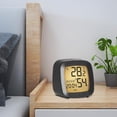 thumbnail image 1 of Reloj despertador Digital compacto, reloj de noche con pantalla LCD de temperatura y humedad, portátil para escritorio de oficina, multiusos , negro Macarena Reloj despertador digital, 1 of 8