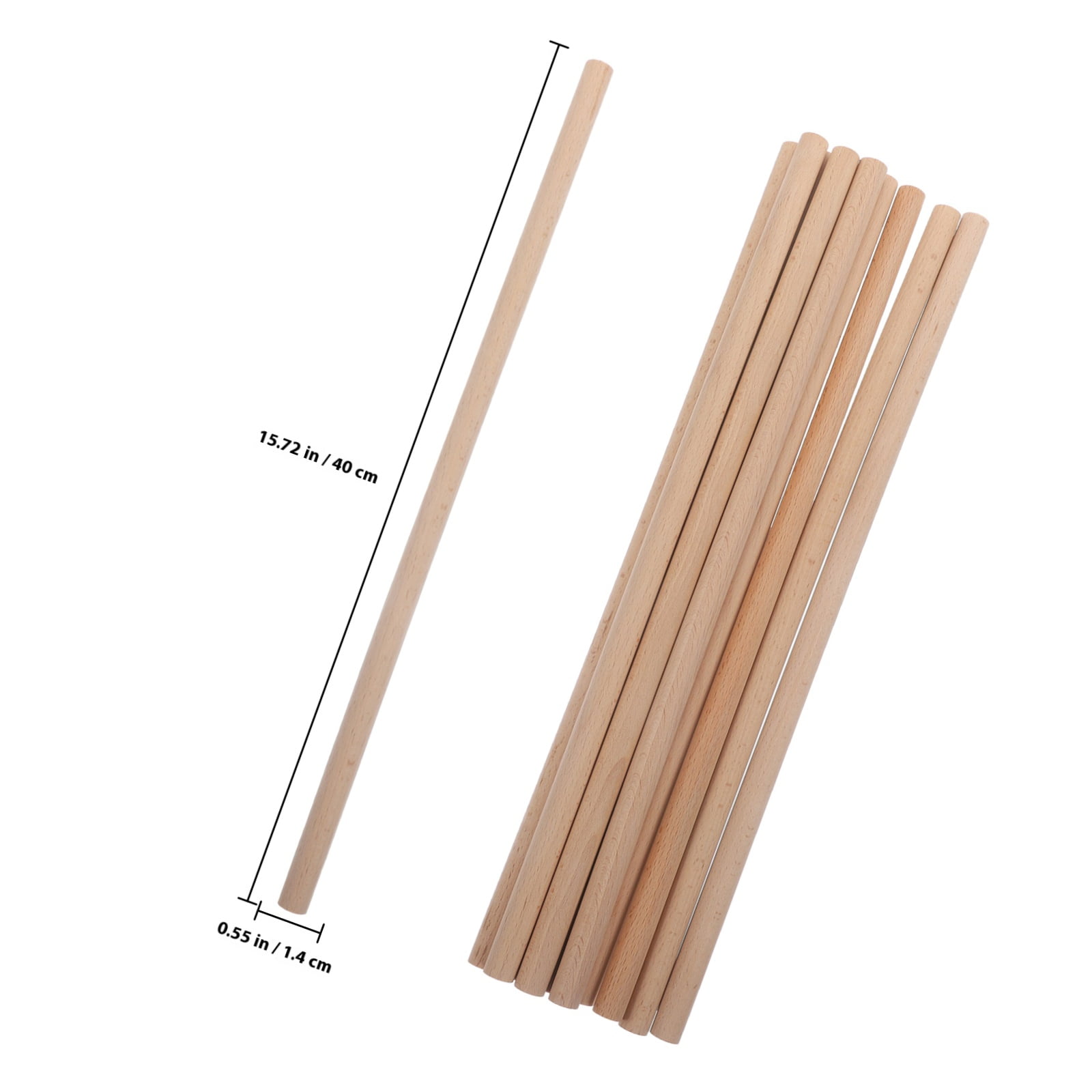 Luxshiny 10Pcs Wooden Stick Khaki Beech Wood for Crafting Educational Activities