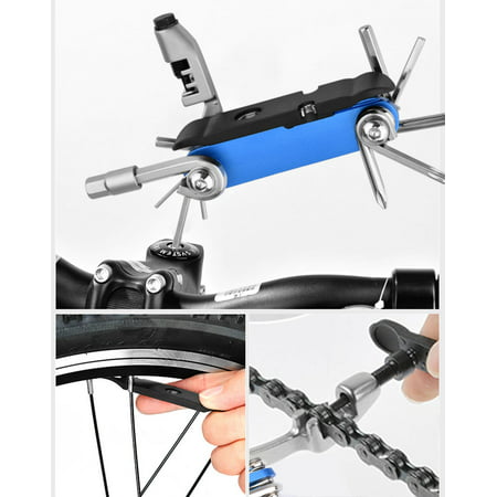 15 in 1 Function Bicycle Multi Tool Kits Foldable Cycling Repair Set Hex Spoke Chain Cutter Tire