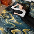 thumbnail image 5 of Homewish Hippie Clouds Stars King Bedding, Dreamy Cosmos Universe King Bed in a Bag, Black Reversible 7-Piece, 5 of 7