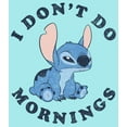 thumbnail image 2 of Junior's Lilo & Stitch I Don't Do Mornings Stitch Distressed Racerback Tank Top Cancun X Large, 2 of 4