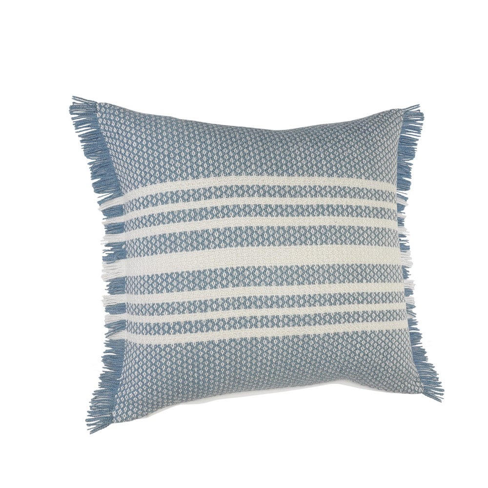 Ox Bay Bailey 24" x 24" Blue/White Striped Polyester Adult Decorative Indoor/Outdoor Throw Pillow