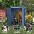 thumbnail image 2 of GangMei Metal Outdoor Storage Shed with Lockable Door, 72.83" x 48.43" x 35.63", Blue, 2 of 7