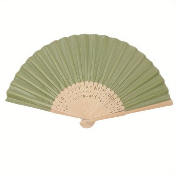 10pcs Elegant Bamboo Folding Hand Fans with Smooth Fabric - 8.27 Inch Contemporary Wedding & Party Decor, Durable Bamboo Ribs & Soft Fabric for Bridal Party, Stage Performances, Event Decorations