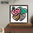 thumbnail image 5 of 2D Flat, 1Pc Valentine's Day Happy Wood Frame Sign Heart pattern, leopard print and polka dot elements, cartoon illustration style Wood Frame Wall Art Wall Pediments, inch Wall Decor, Couple's Tab, 5 of 7