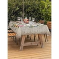 thumbnail image 2 of Outdoor Tablecloth with Umbrella Hole and Zipper, Spring Daisy Rectangle Table Cloth 54x80 Inch Waterproof Tablecloth, Pink Flowers Wreath Leaves Farmhouse Vintage Picnic Table Cover for Patio, 2 of 7
