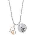 thumbnail image 1 of Delight Jewelry Two-tone Swimmer in Heart Silvertone Script Initial Disc - & - Charm Necklace, 20"+3", 1 of 4